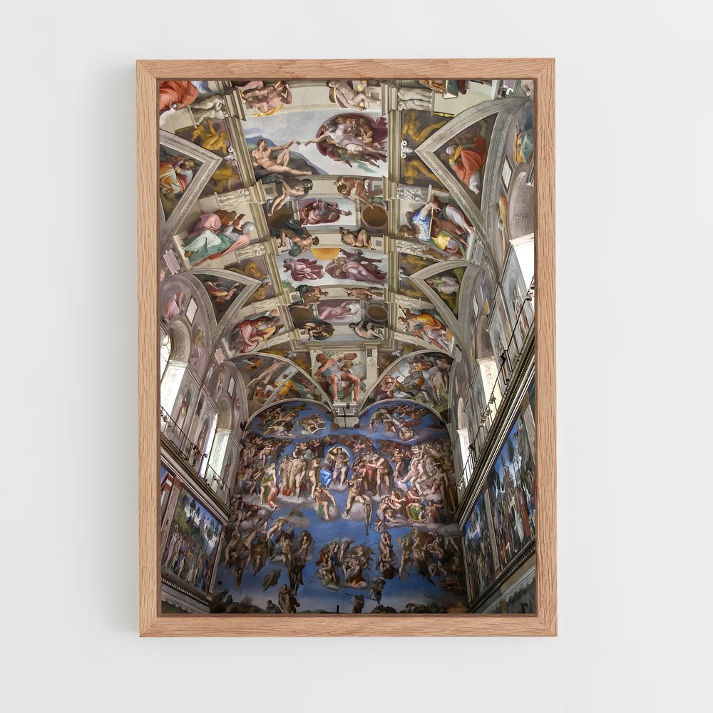 ap-sistine chapel-4 cadre Bois clair