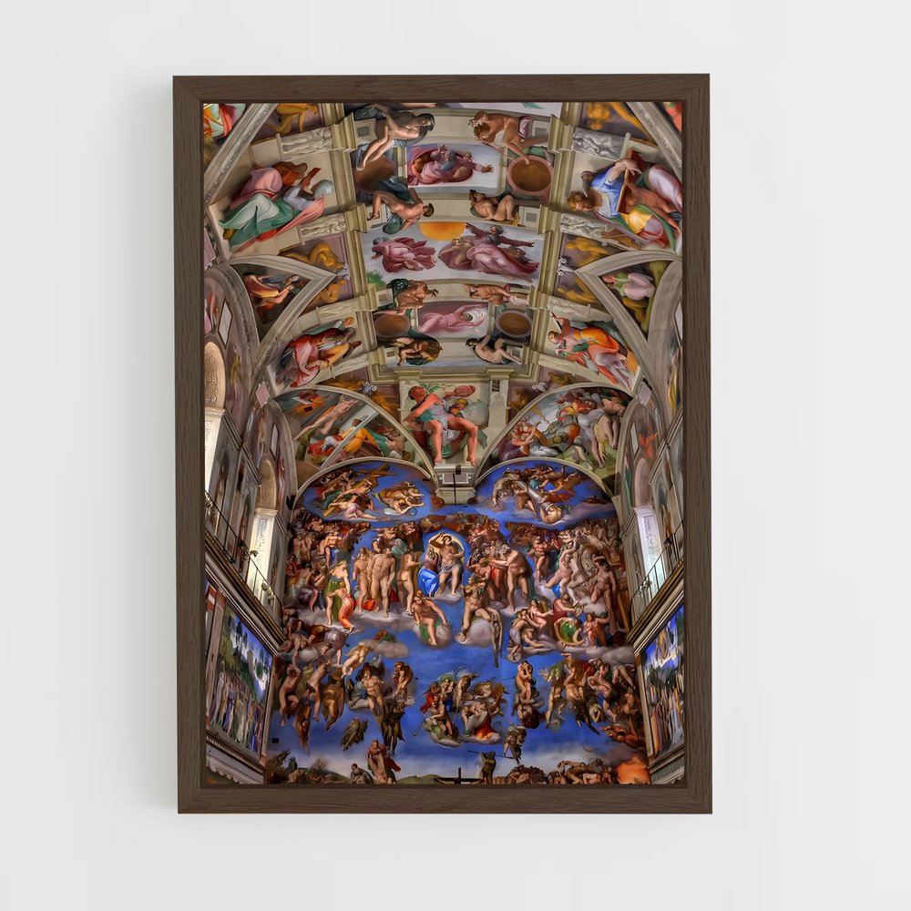 ap-sistine chapel-6 cadre Bois foncé
