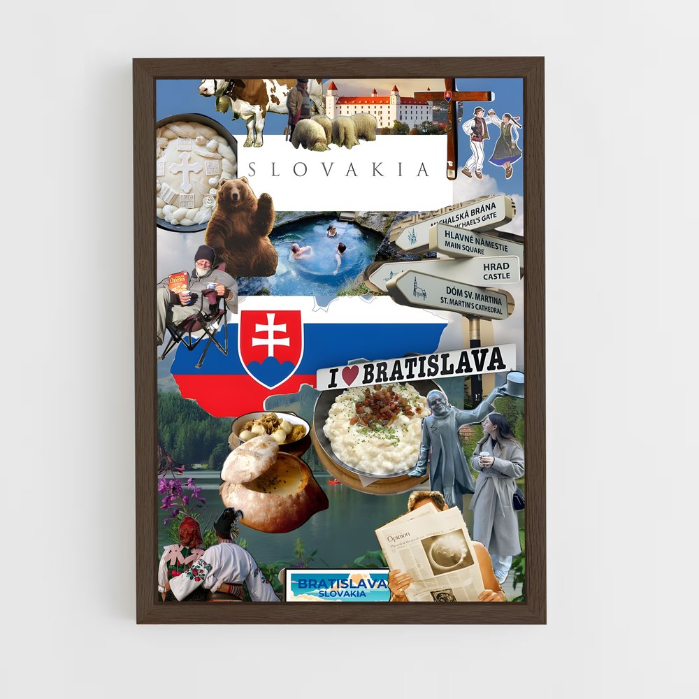 ap-slovakia flag-2 cadre Bois foncé