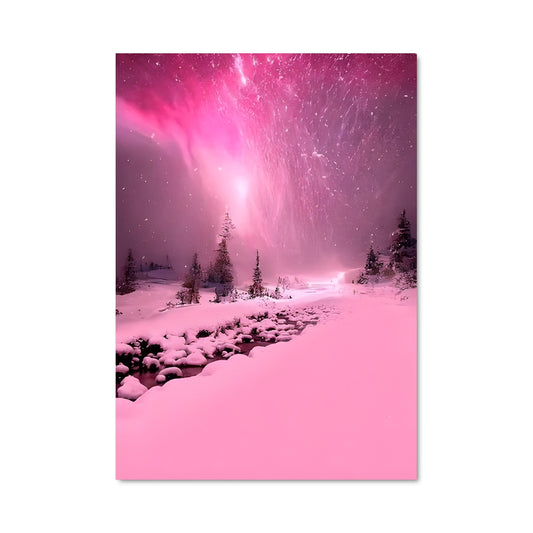 Poster Ciel Rose Étoilé