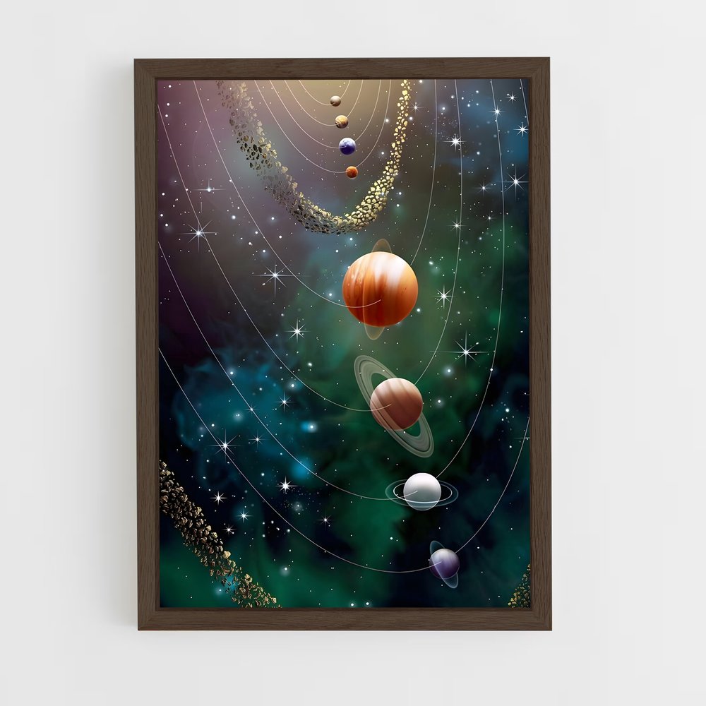 ap-solar system-13 cadre Bois foncé