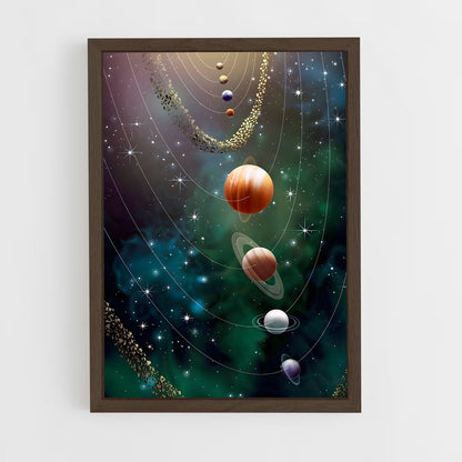 ap-solar system-13 cadre Bois foncé