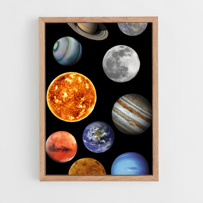 ap-solar system-14 cadre Bois clair