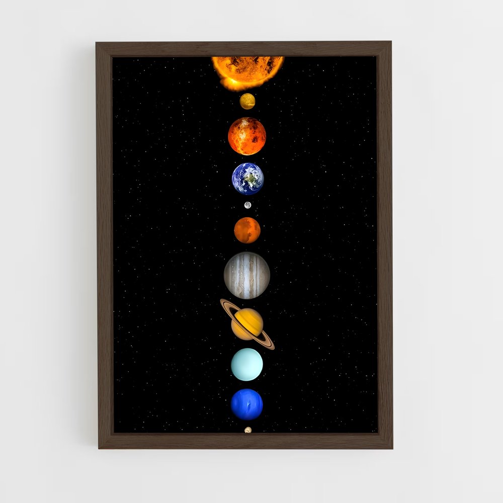 ap-solar system-9 cadre Bois foncé