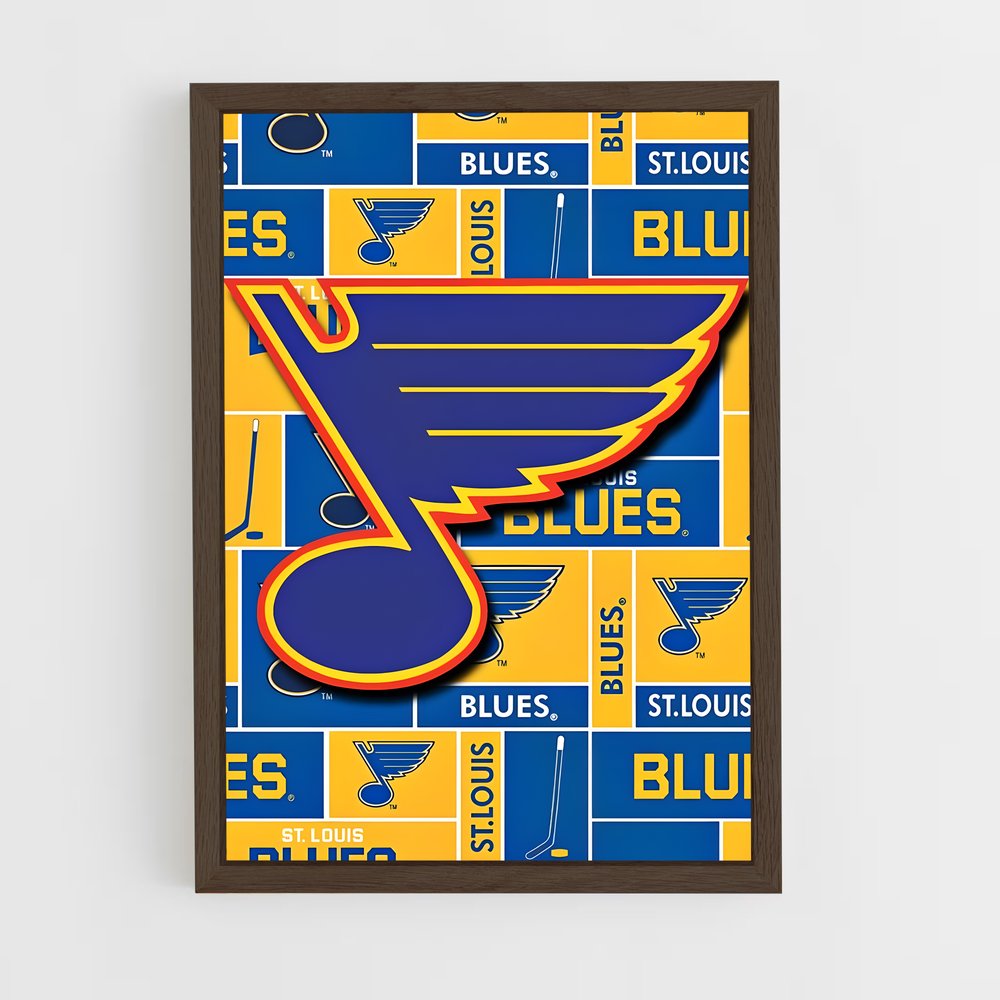 ap-st. louis blues-2 cadre Bois foncé