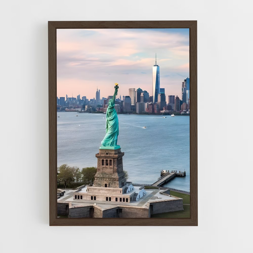 ap-statue of liberty-15 cadre Bois foncé