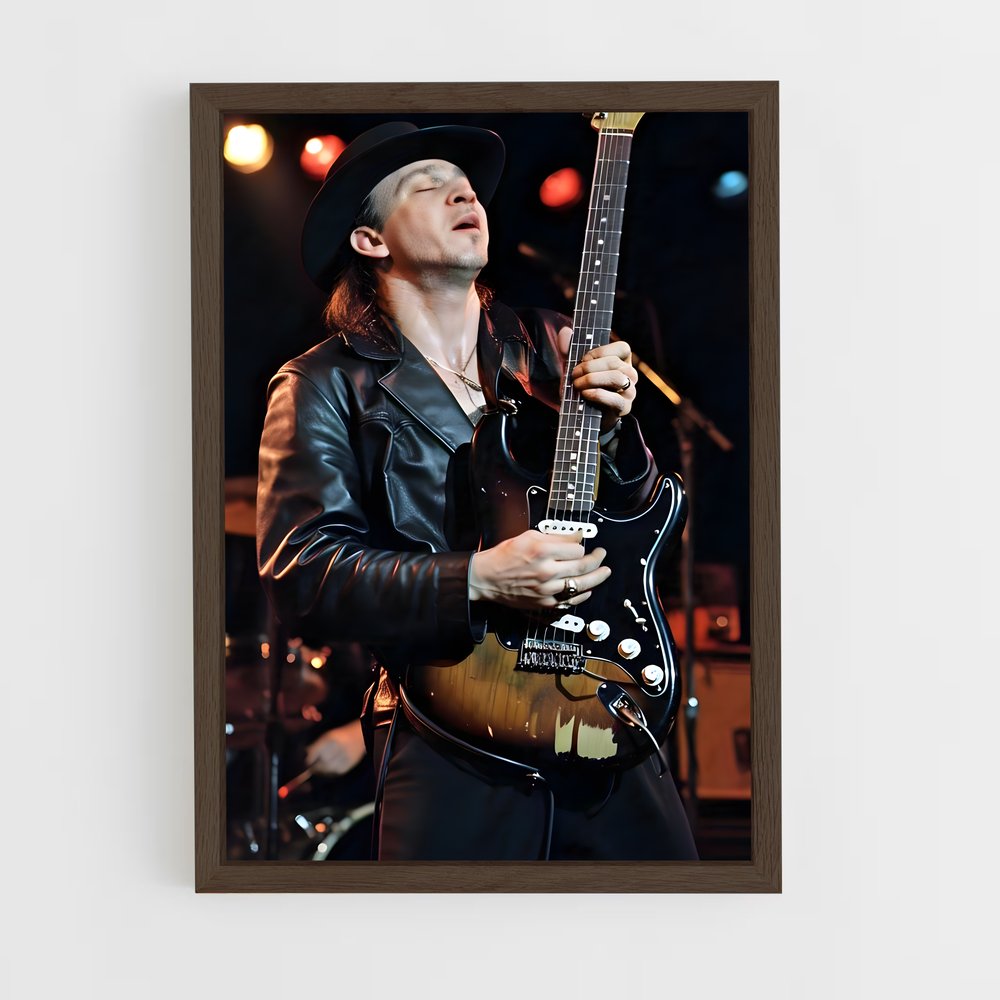ap-stevie ray vaughan-9 cadre Bois foncé