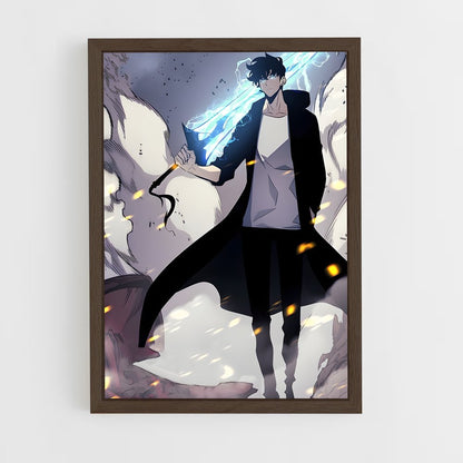 ap-sung jin woo-3 cadre Bois foncé
