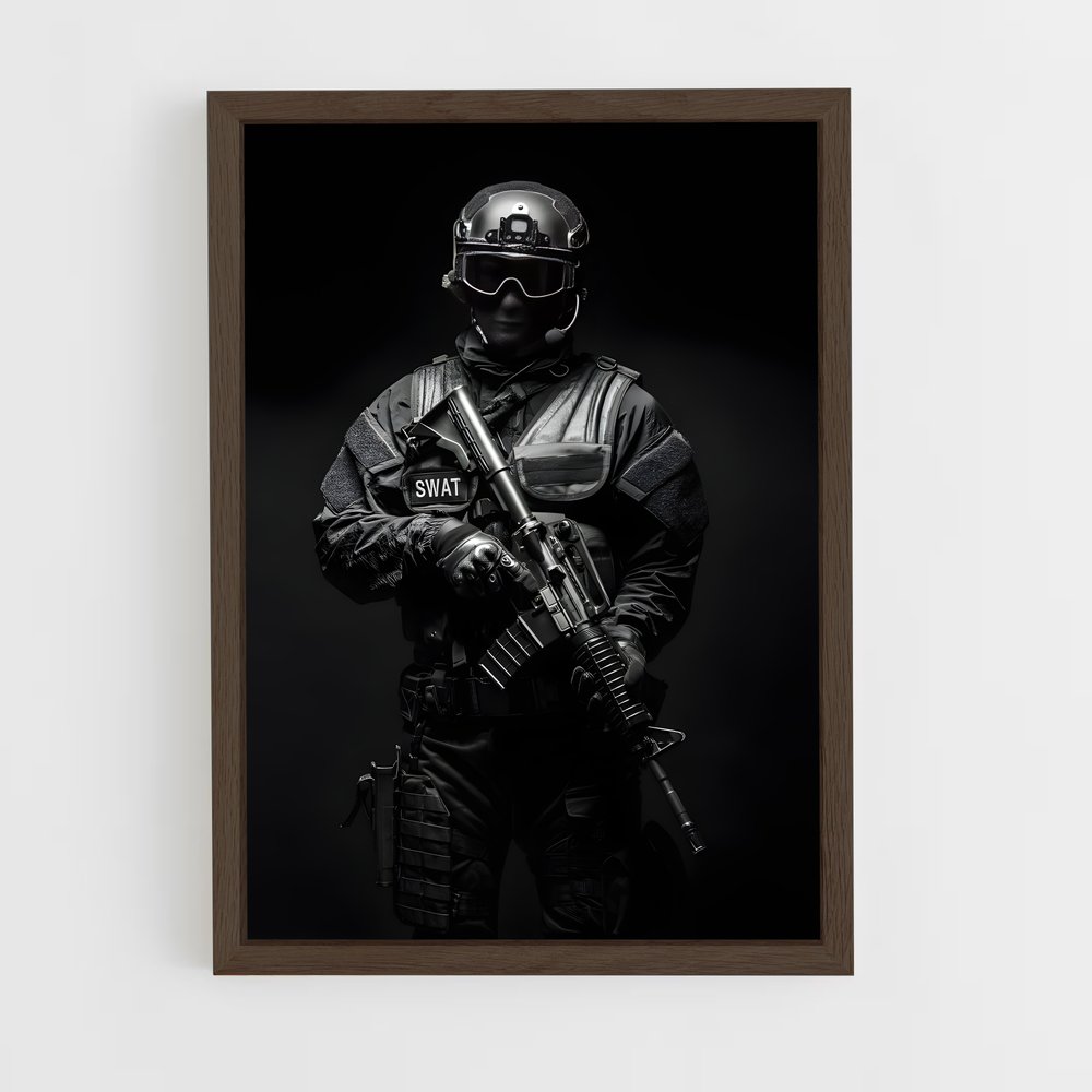 ap-swat team-6 cadre Bois foncé