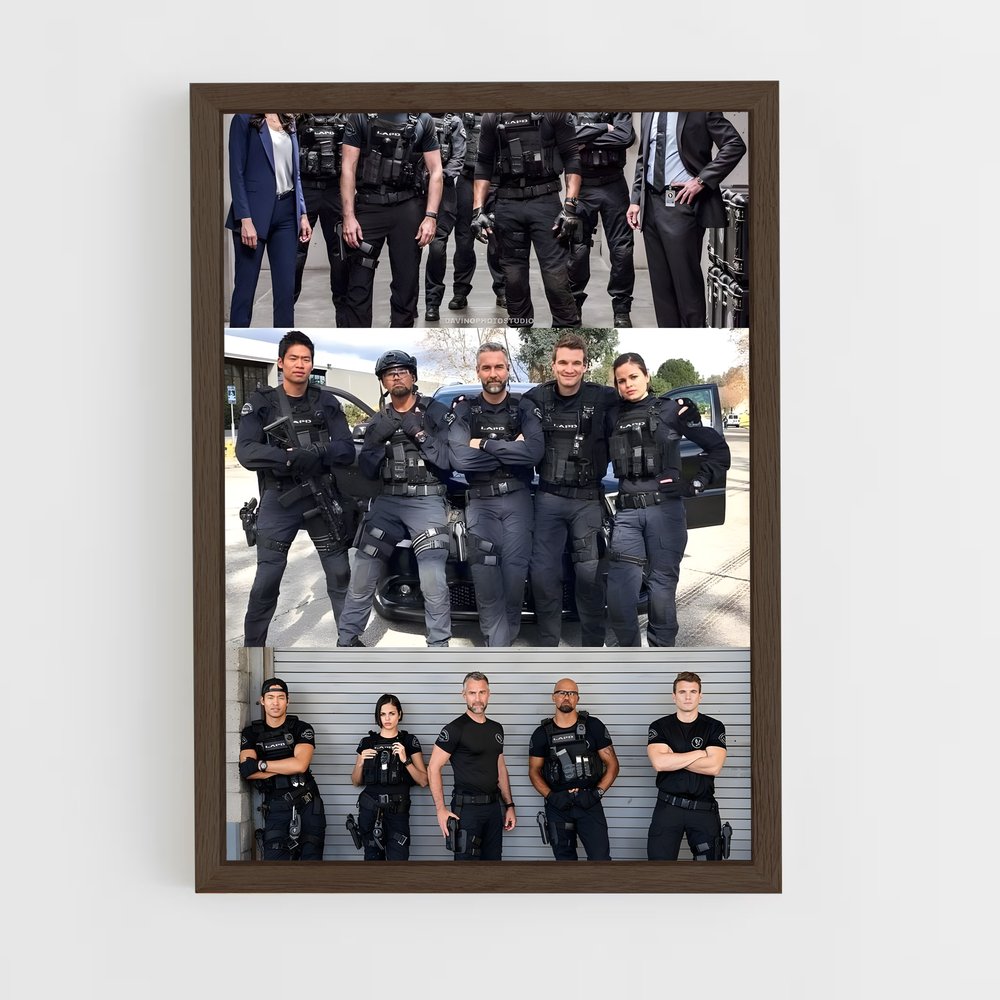 ap-swat team-9 cadre Bois foncé
