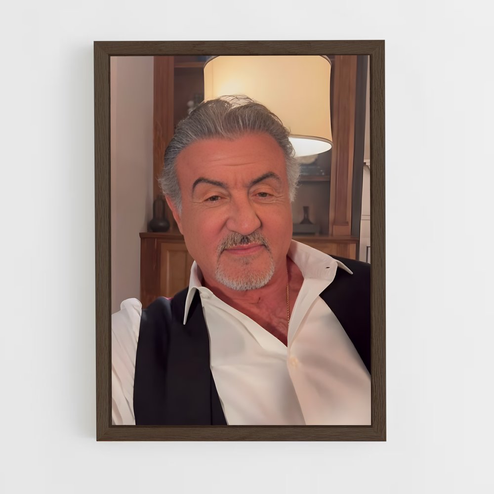 ap-sylvester stallone-10 cadre Bois foncé