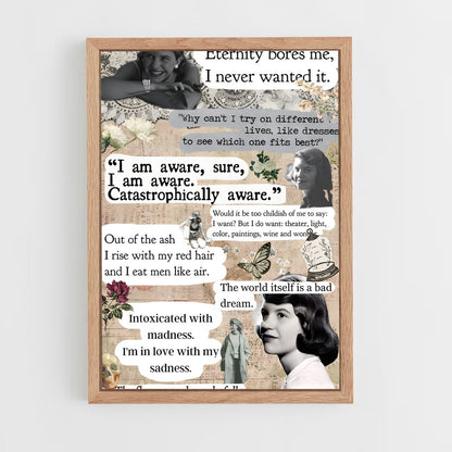 ap-sylvia plath-2 cadre Bois clair