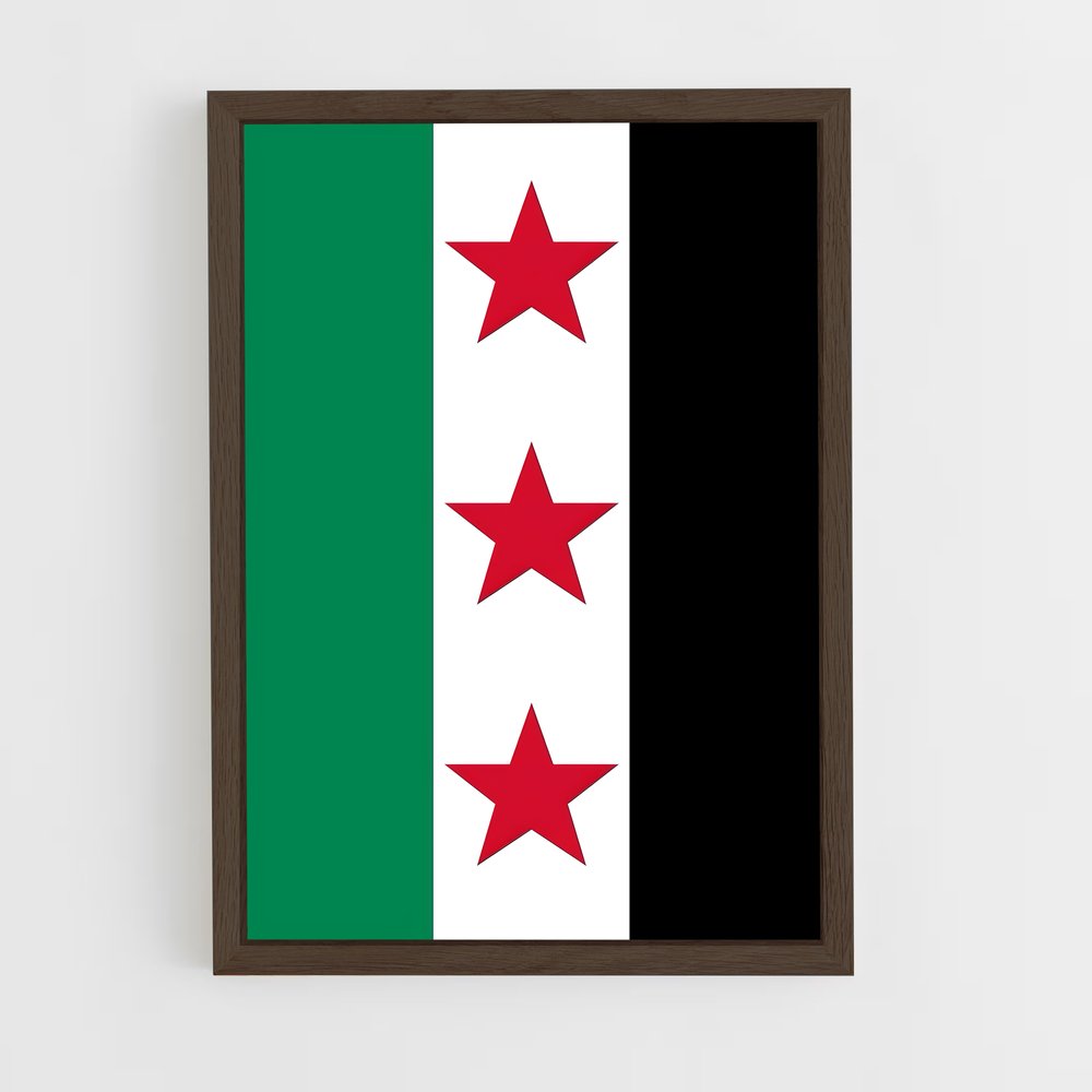 ap-syria flag-14 cadre Bois foncé
