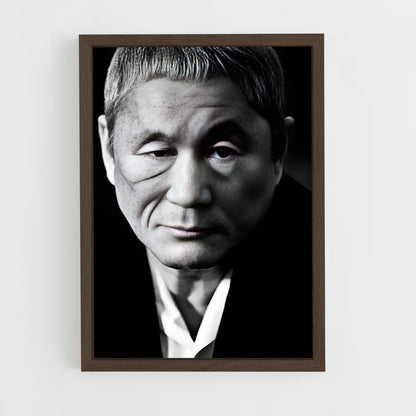 ap-takeshi kitano-5 cadre Bois foncé