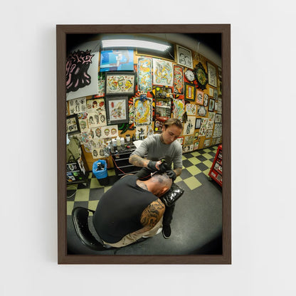 ap-tattoo artist-14 cadre Bois foncé