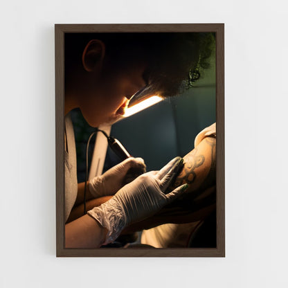 ap-tattoo artist-7 cadre Bois foncé