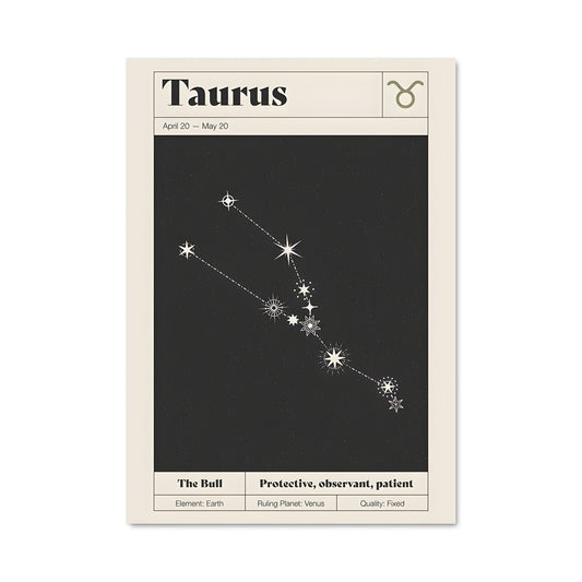Poster Constellation de Taureau