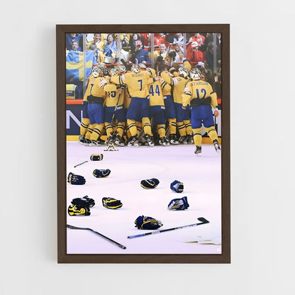 ap-team sweden hockey-1 cadre Bois foncé