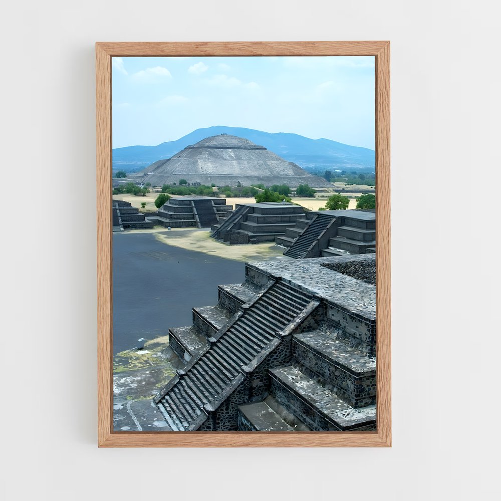 ap-teotihuacan pyramids-4 cadre Bois clair