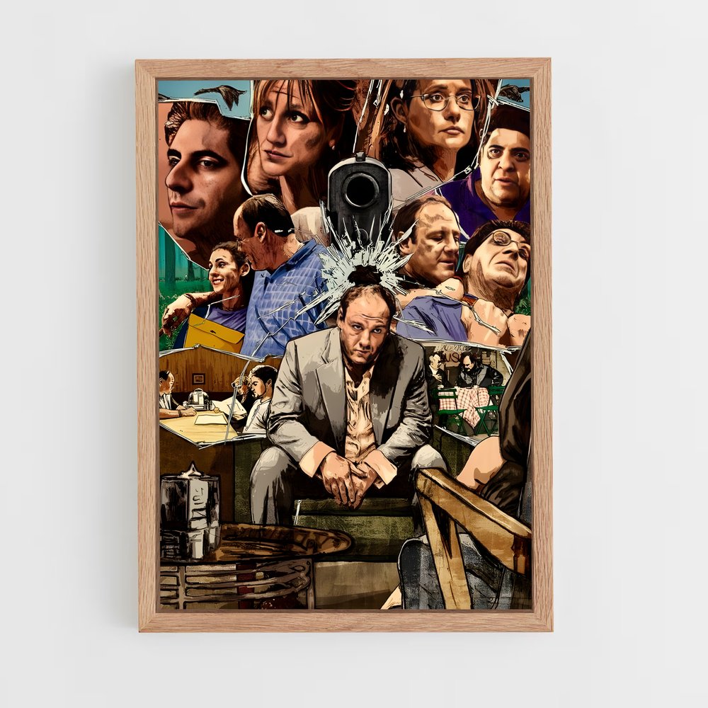 ap-the sopranos-4 cadre Bois clair