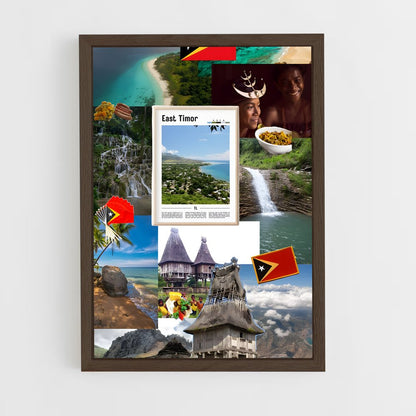 ap-timor leste flag-1 cadre Bois foncé