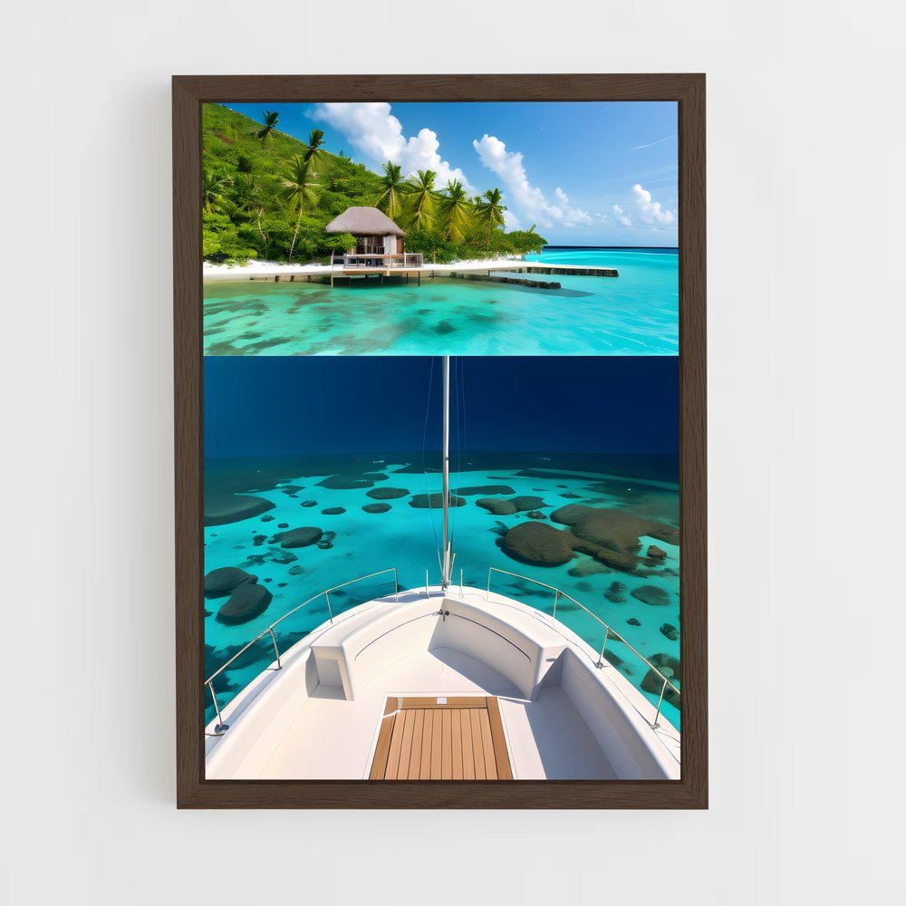 ap-tobago cays marine park-2 cadre Bois foncé