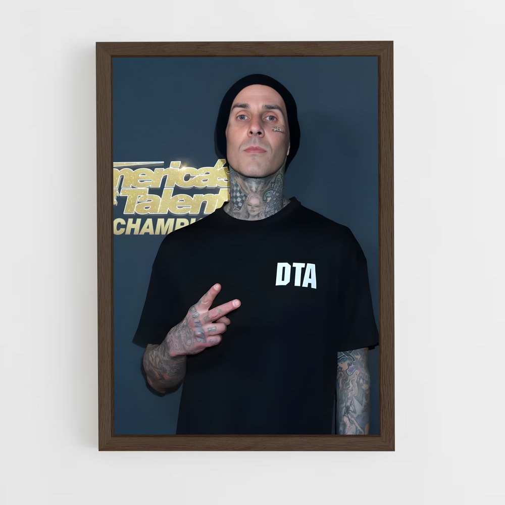 ap-travis barker-1 cadre Bois foncé