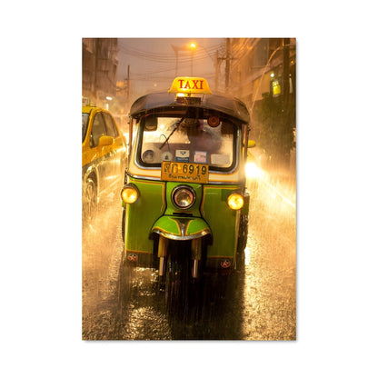 Poster Tuk Tuk sous la Pluie