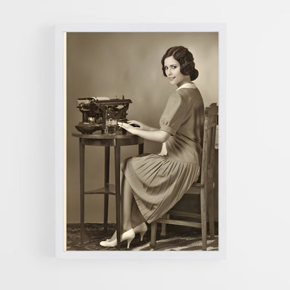 ap-typewriter secretary-2 cadre Blanc
