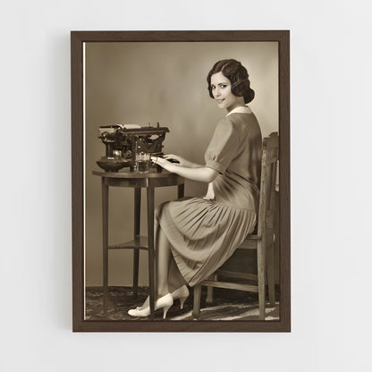 ap-typewriter secretary-2 cadre Bois foncé