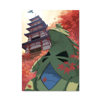 Poster Tyranitar au Cerisier Rouge