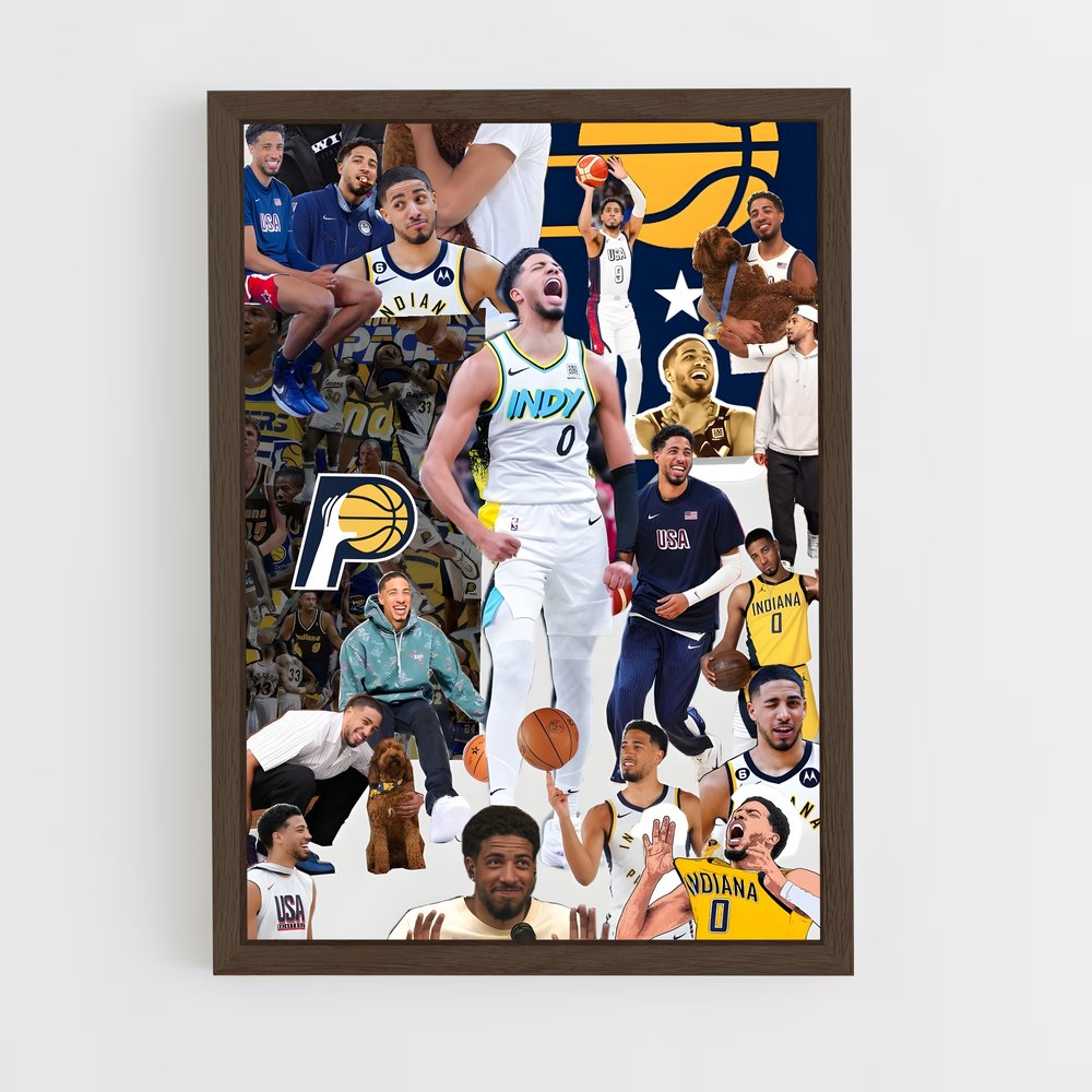 ap-tyrese haliburton-7 cadre Bois foncé