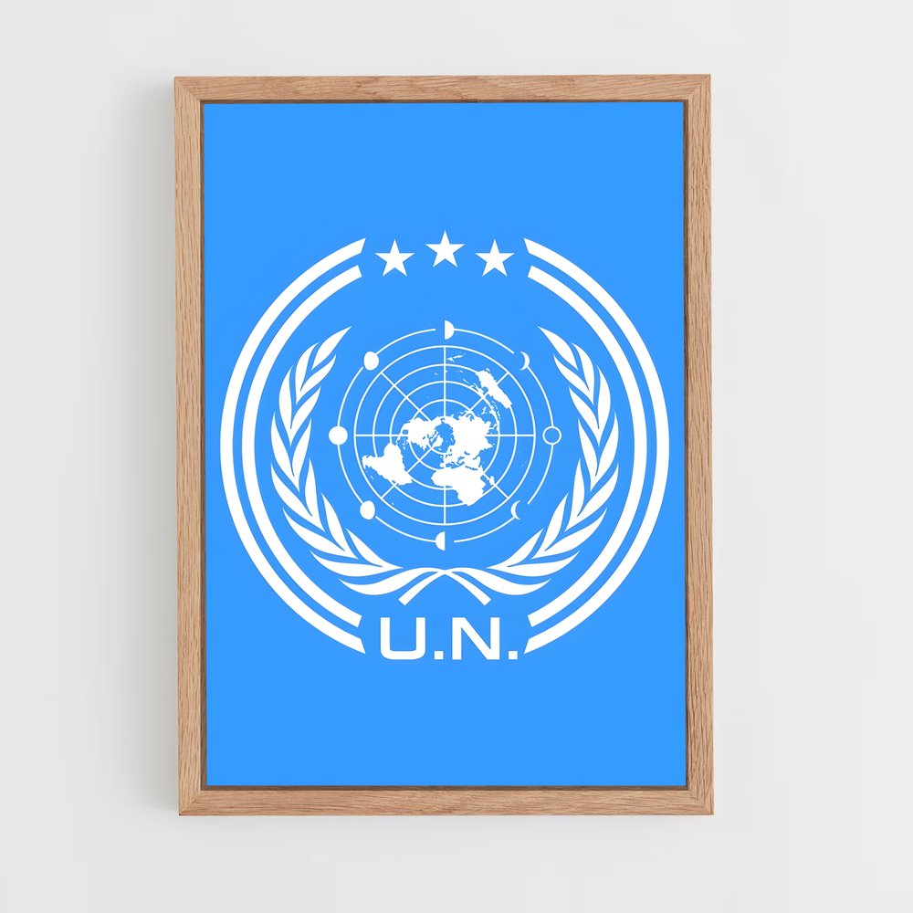 ap-united nations flag-4 cadre Bois clair