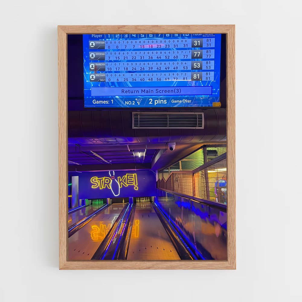 ap-us open bowling-2 cadre Bois clair