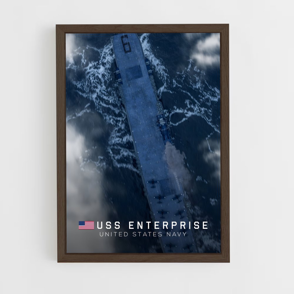 ap-uss enterprise-2 cadre Bois foncé