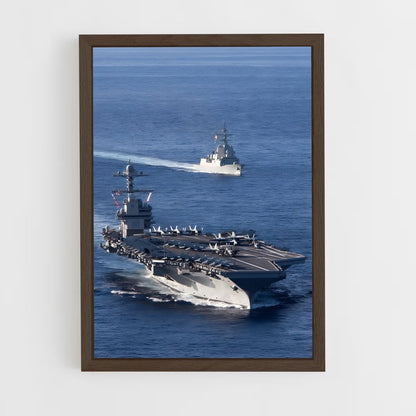 ap-uss gerald r ford-1 cadre Bois foncé