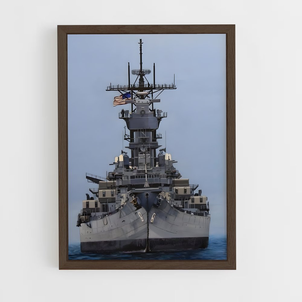 ap-uss iowa-1 cadre Bois foncé