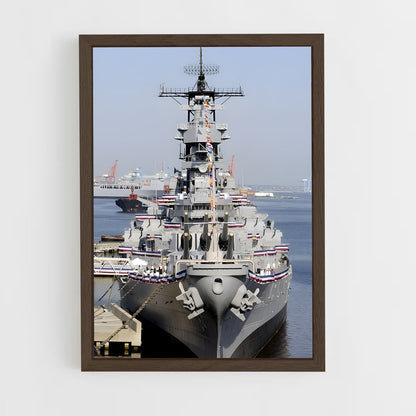 ap-uss iowa-3 cadre Bois foncé