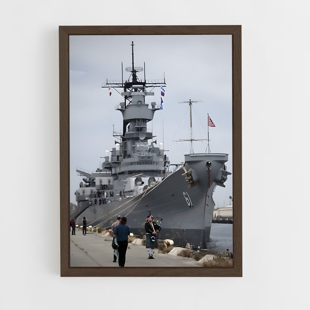 ap-uss iowa-5 cadre Bois foncé