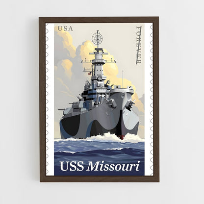 ap-uss missouri-3 cadre Bois foncé