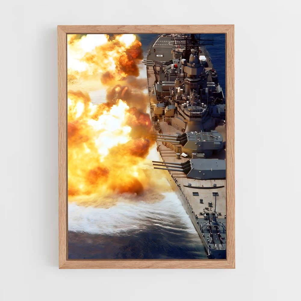 ap-uss new jersey-2 cadre Bois clair