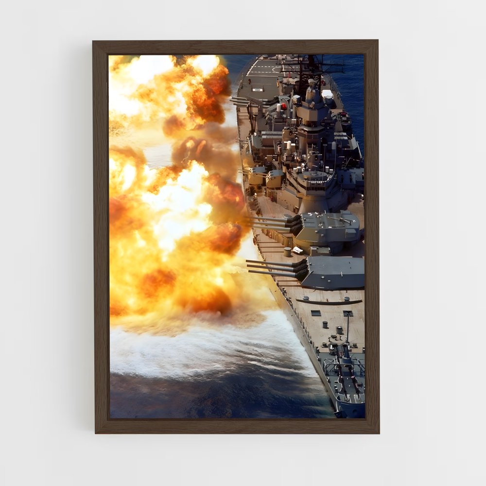 ap-uss new jersey-2 cadre Bois foncé