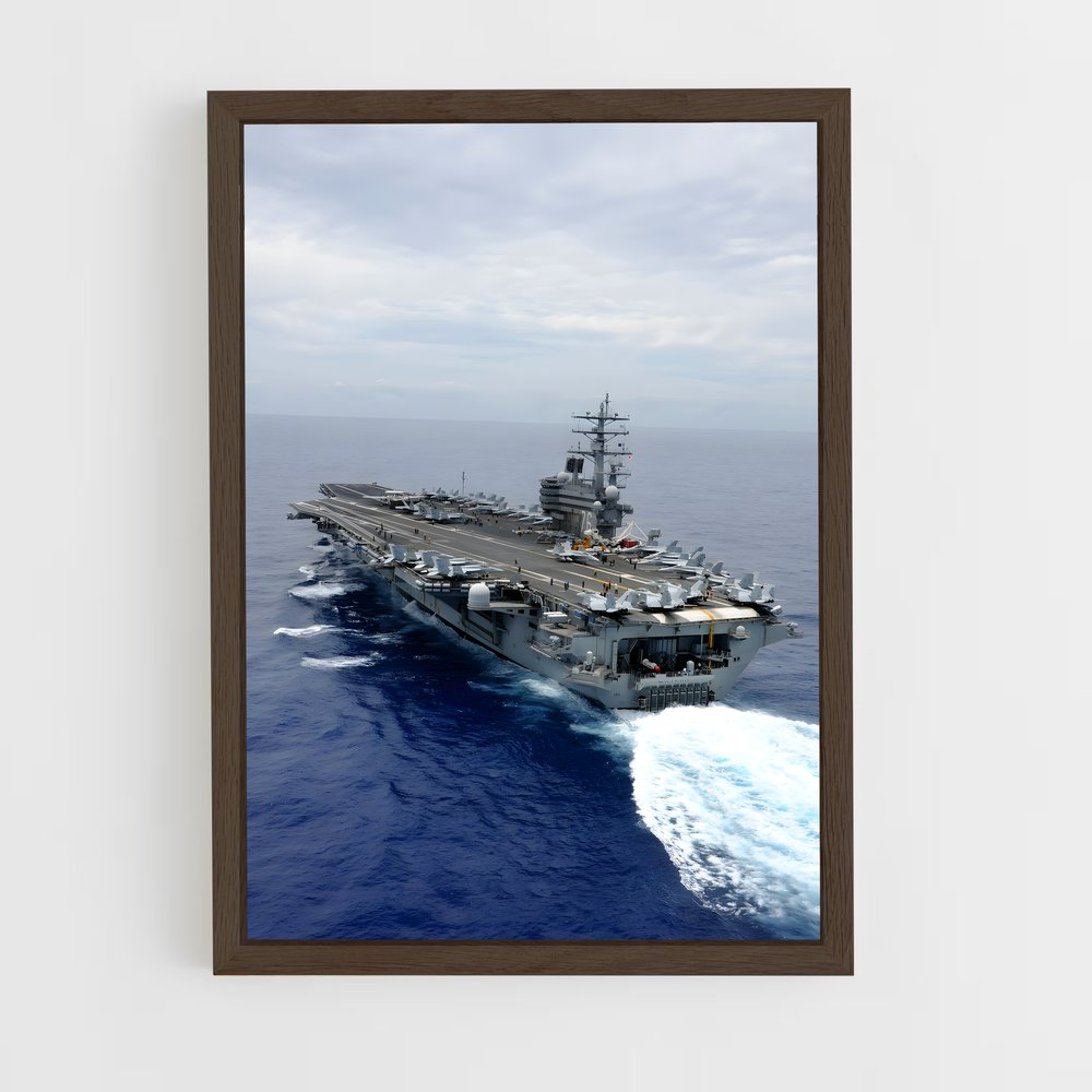 ap-uss ronald reagan-4 cadre Bois foncé