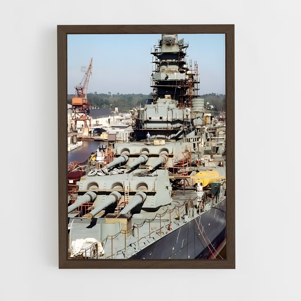 ap-uss wisconsin-1 cadre Bois foncé