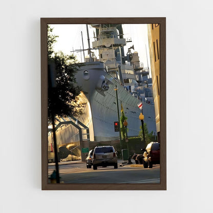 ap-uss wisconsin-3 cadre Bois foncé