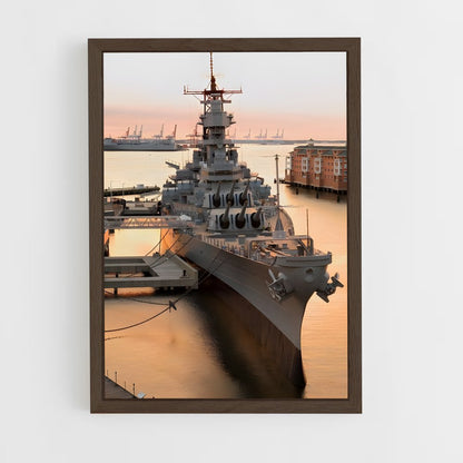 ap-uss wisconsin-5 cadre Bois foncé