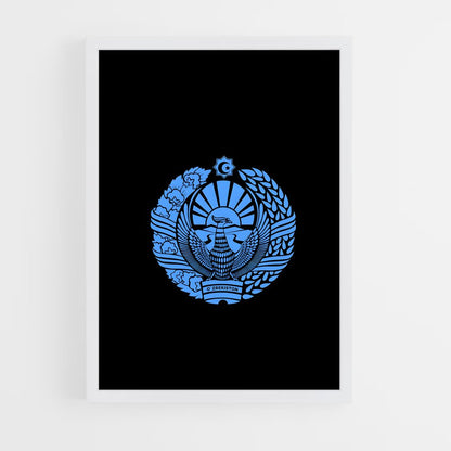 ap-uzbekistan flag-3 cadre Blanc