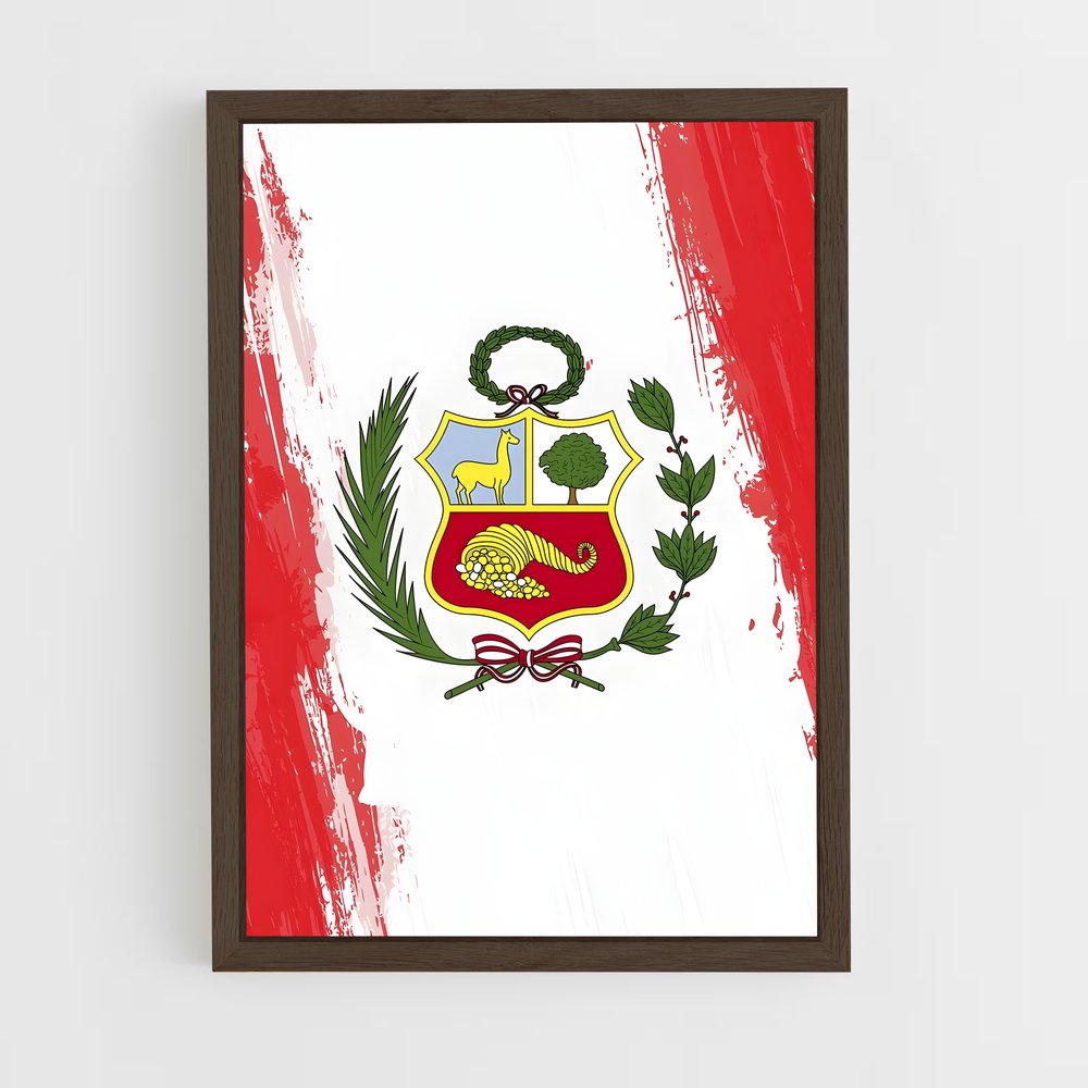 ap-viceroyalty of peru flag-1 cadre Bois foncé