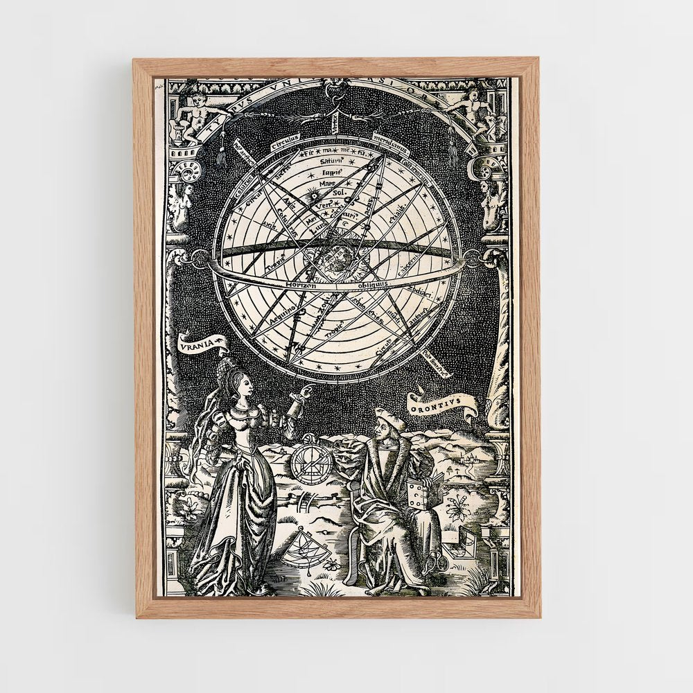ap-vintage astronomy-1 cadre Bois clair