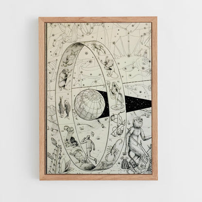 ap-vintage astronomy-7 cadre Bois clair